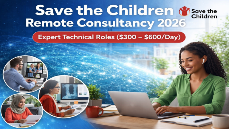 Save the Children Remote Consultancy 2026: Expert Technical Roles ($300 – $600/Day)