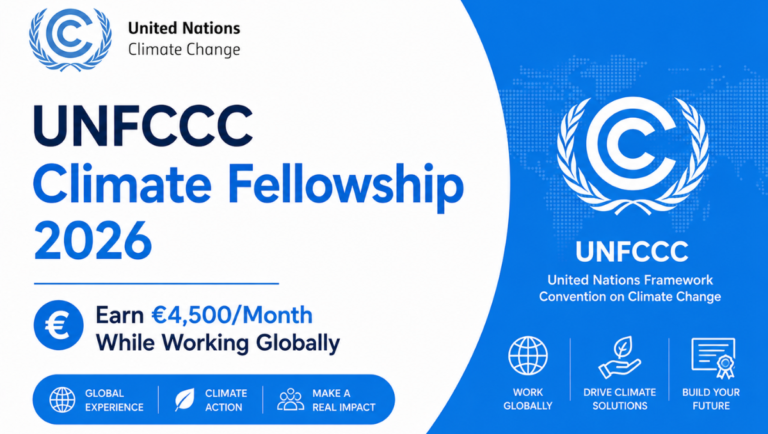 UNFCCC Climate Fellowship 2026: Lead Global Climate Action with a €4,500 Monthly Stipend