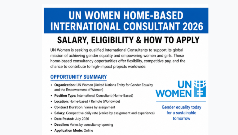 UN Women Home-Based International Consultant 2026: Comprehensive Guide to Retainer Contracts, Salaries, Eligibility & Quantum Application Process