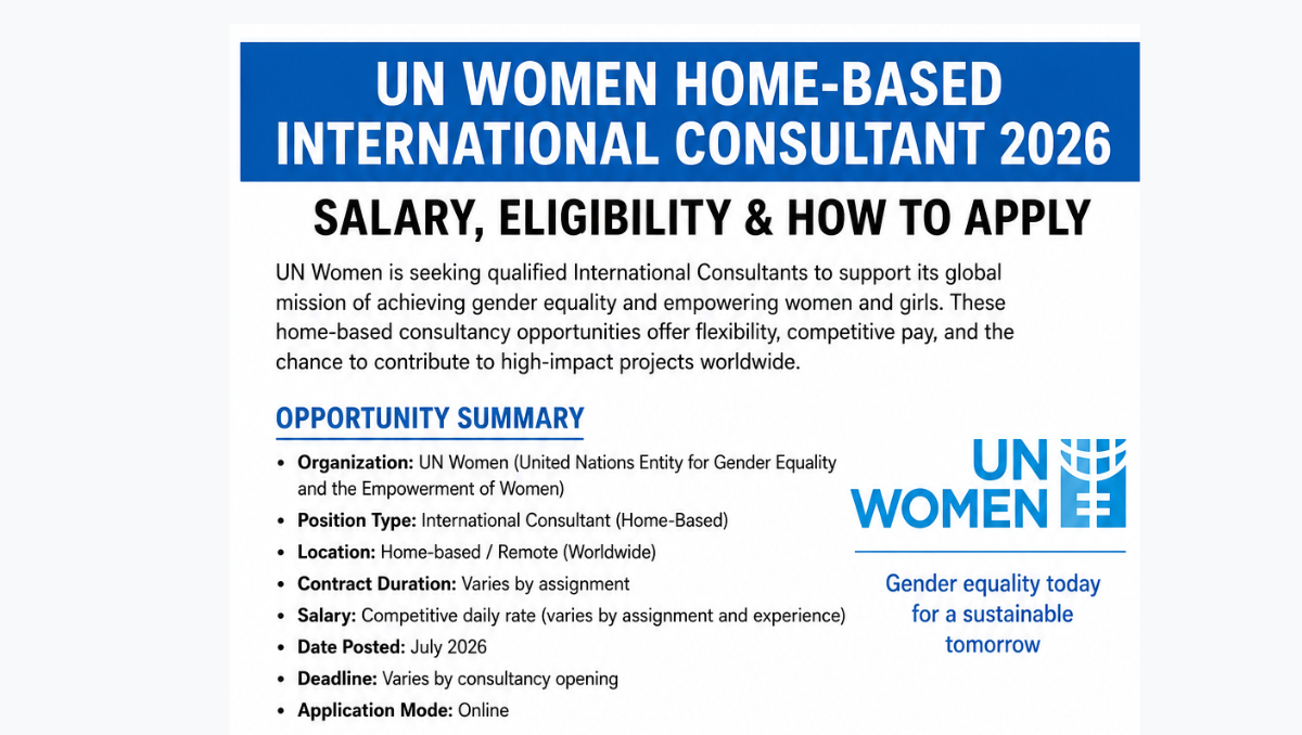 UN Women Home-Based International Consultant 2026: Comprehensive Guide to Retainer Contracts, Salaries, Eligibility & Quantum Application Process