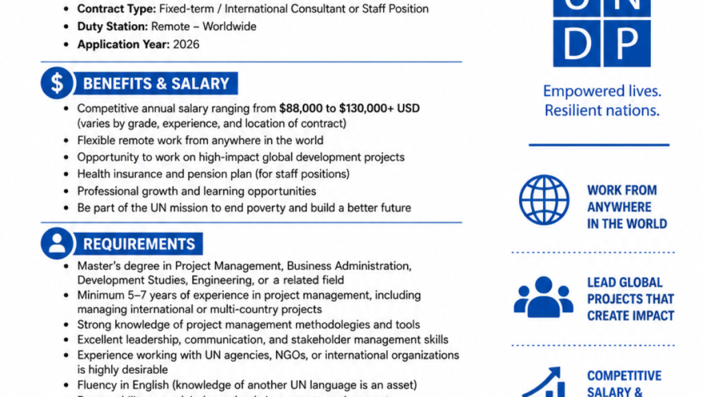 High-Paying Remote Job as a Global Project Manager with UNDP in 2026