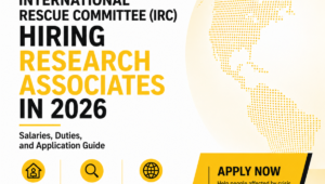International Rescue Committee (IRC) Hiring Research Associates in 2026: Salaries, Duties, and Application Guide