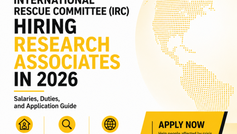 International Rescue Committee (IRC) Hiring Research Associates in 2026: Salaries, Duties, and Application Guide