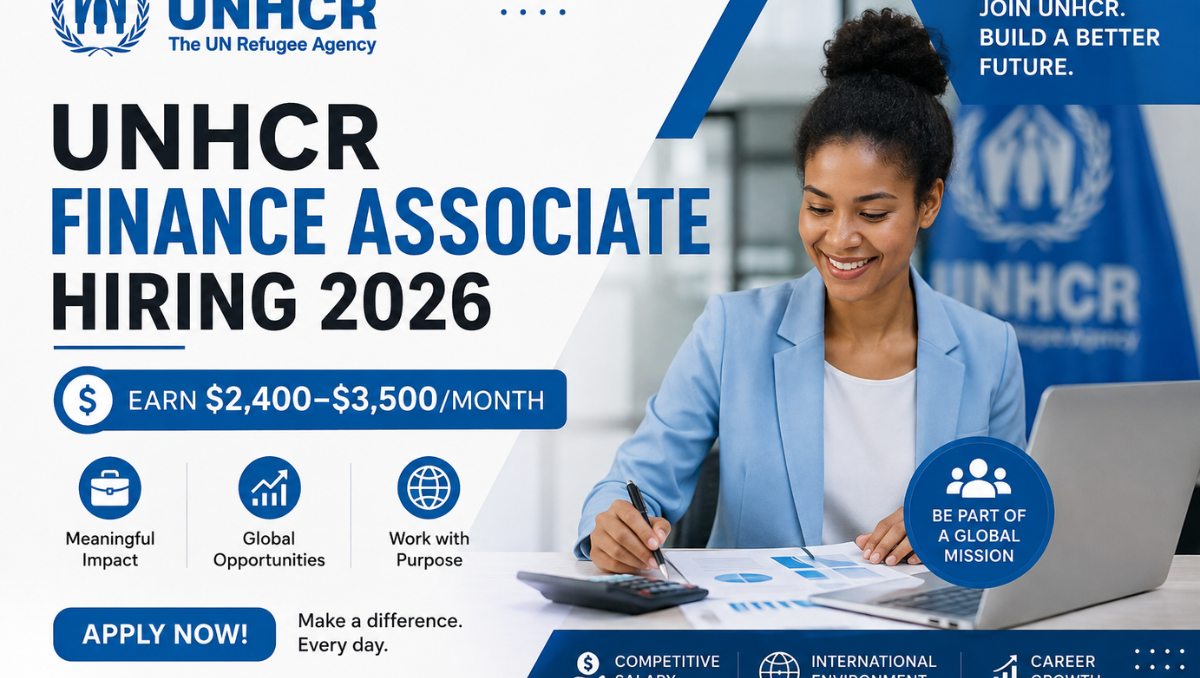 UNHCR Finance Associate Hiring 2026: UN G6 Grade Role ($2,400–$3,500+/Mo Net Salary)