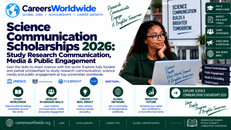 Science Communication Scholarships 2026: Study Research Communication, Media & Public Engagement