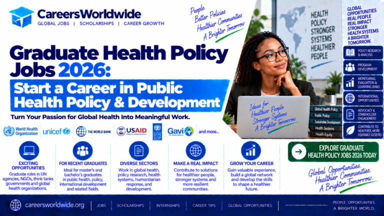 Graduate Health Policy Jobs 2026: Start a Career in Public Health Policy & Development