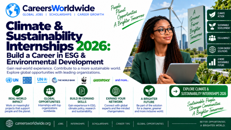 Climate & Sustainability Internships 2026: Build a Career in ESG & Environmental Development