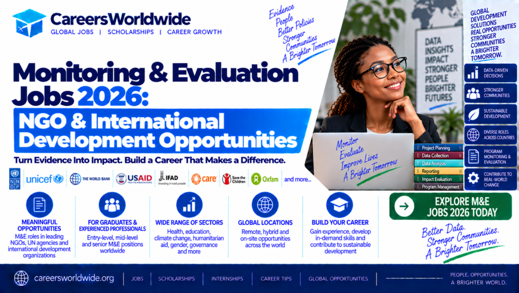 Monitoring & Evaluation Jobs 2026: NGO & International Development Opportunities