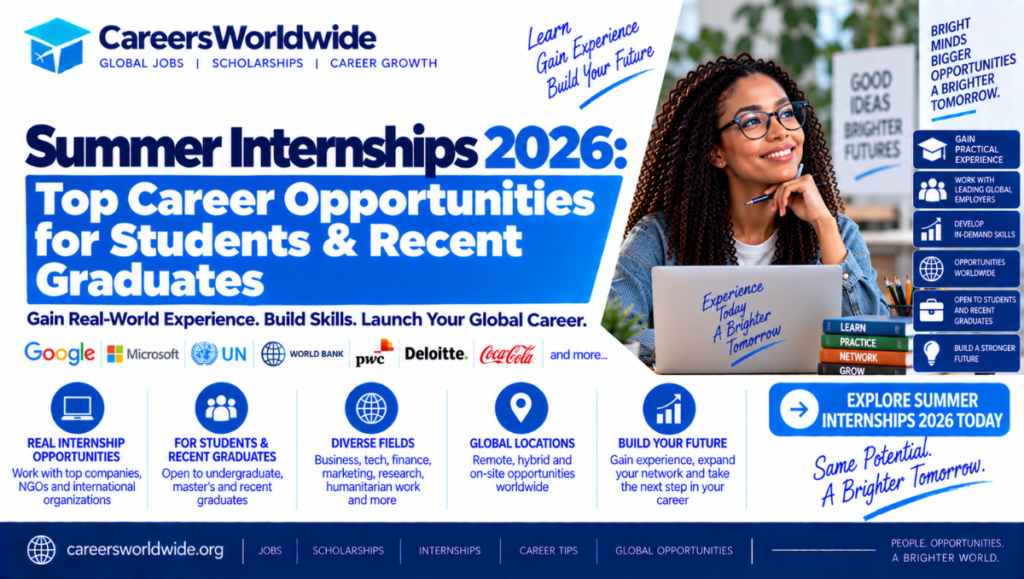 Summer Internships 2026: Top Career Opportunities for Students & Recent Graduates