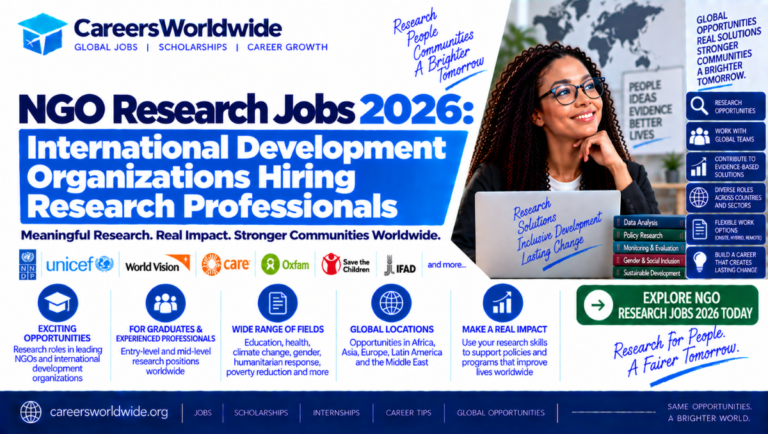 NGO Research Jobs 2026: International Development Organizations Hiring Research Professionals