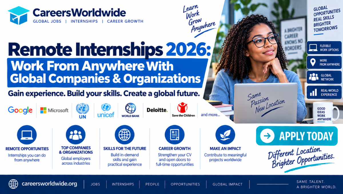 Remote Internships 2026: Work From Anywhere With Global Companies & Organizations