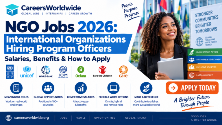NGO Jobs 2026: International Organizations Hiring Program Officers — Salaries, Benefits & How to Apply