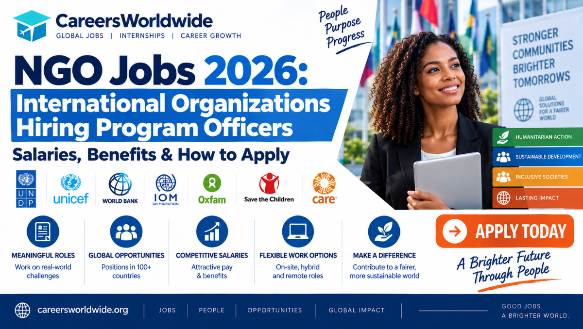 NGO Jobs 2026: International Organizations Hiring Program Officers — Salaries, Benefits & How to Apply