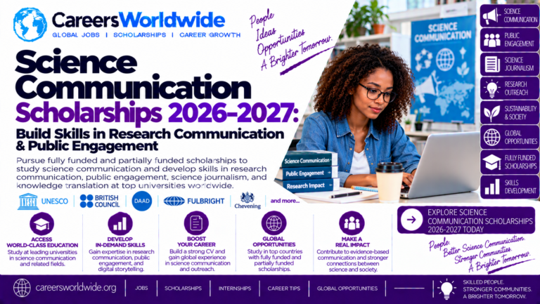 Science Communication Scholarships 2026–2027: Build Skills in Research Communication & Public Engagement