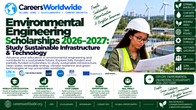 Environmental Engineering Scholarships 2026–2027: Study Sustainable Infrastructure & Technology