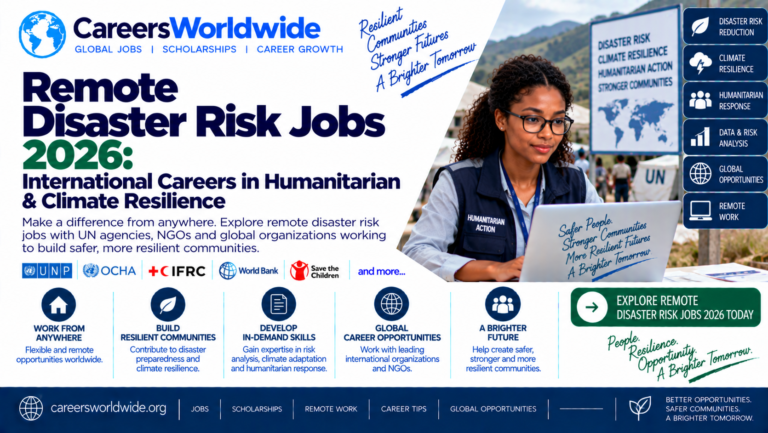 Remote Disaster Risk Jobs 2026: International Careers in Humanitarian & Climate Resilience