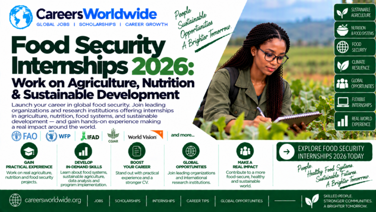 Food Security Internships 2026: Work on Agriculture, Nutrition & Sustainable Development