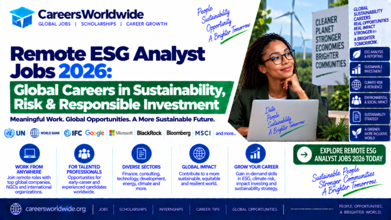 Remote ESG Analyst Jobs 2026: Global Careers in Sustainability, Risk & Responsible Investment
