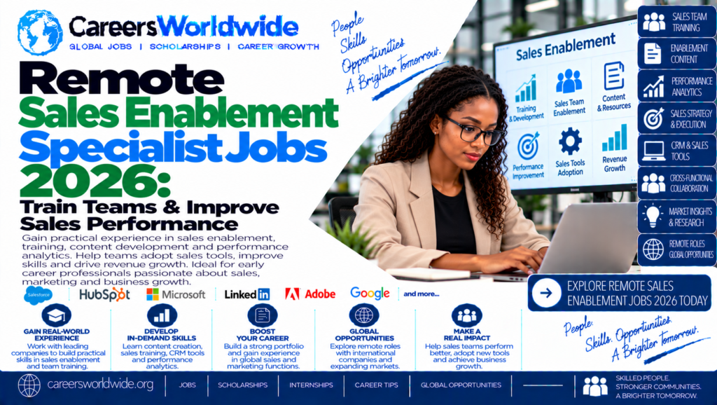 Remote Sales Enablement Specialist Jobs 2026: Train Teams & Improve Sales Performance