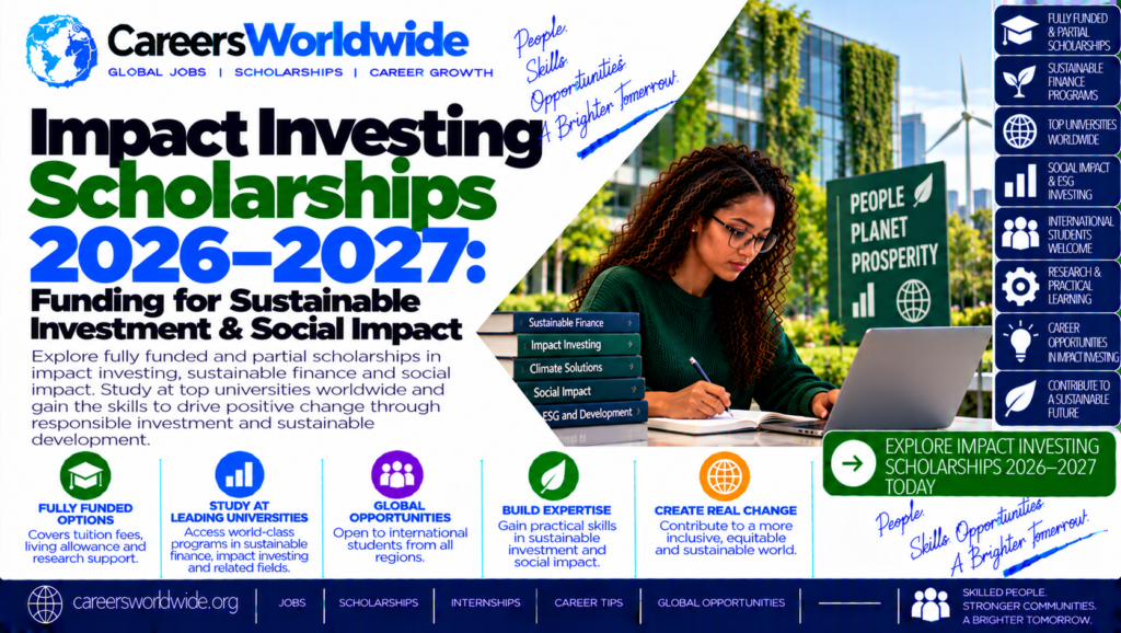 Impact Investing Scholarships 2026–2027: Funding for Sustainable Investment & Social Impact