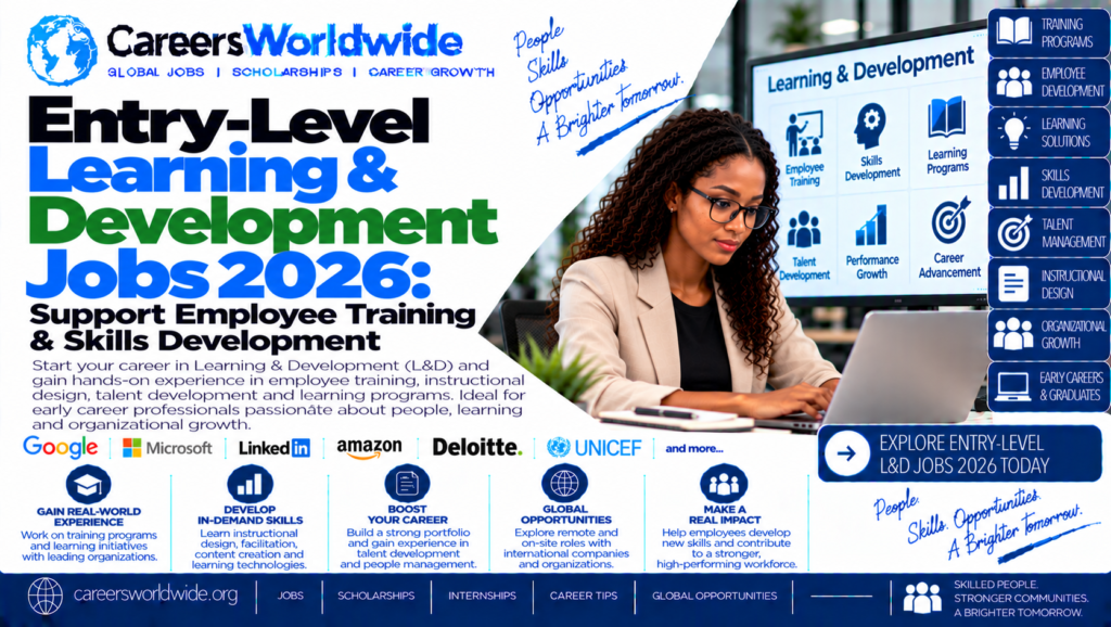 Entry-Level Learning & Development Jobs 2026: Support Employee Training & Skills Development