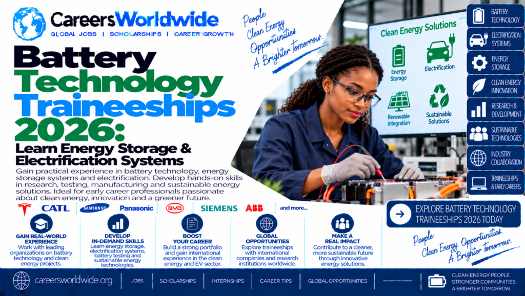 Battery Technology Traineeships 2026: Learn Energy Storage & Electrification Systems