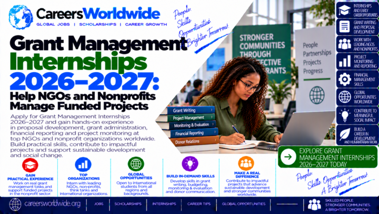 Grant Management Internships 2026–2027: Help NGOs and Nonprofits Manage Funded Projects