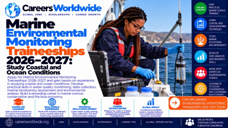 Marine Environmental Monitoring Traineeships 2026–2027: Study Coastal and Ocean Conditions