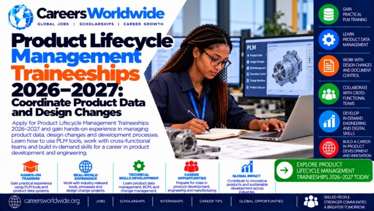 Product Lifecycle Management Traineeships 2026–2027: Coordinate Product Data and Design Changes
