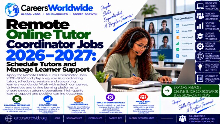Remote Online Tutor Coordinator Jobs 2026–2027: Schedule Tutors and Manage Learner Support